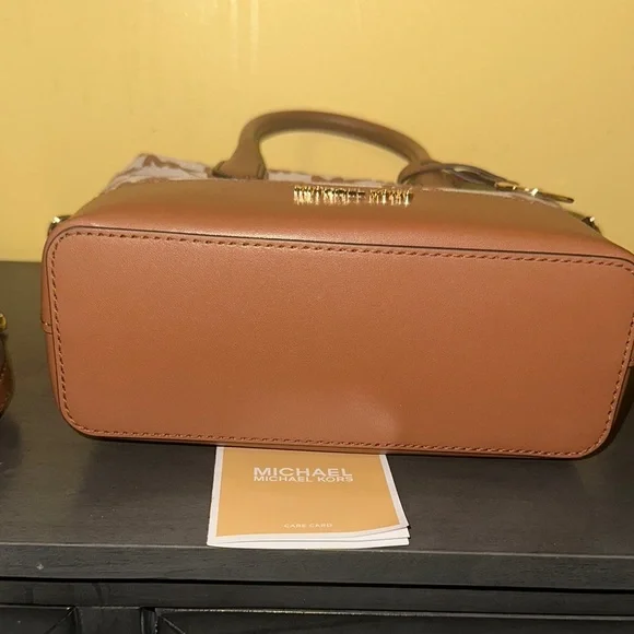 Michael Kors Brown and Tan Satchel with Gold Hardware - Picture 6 of 9